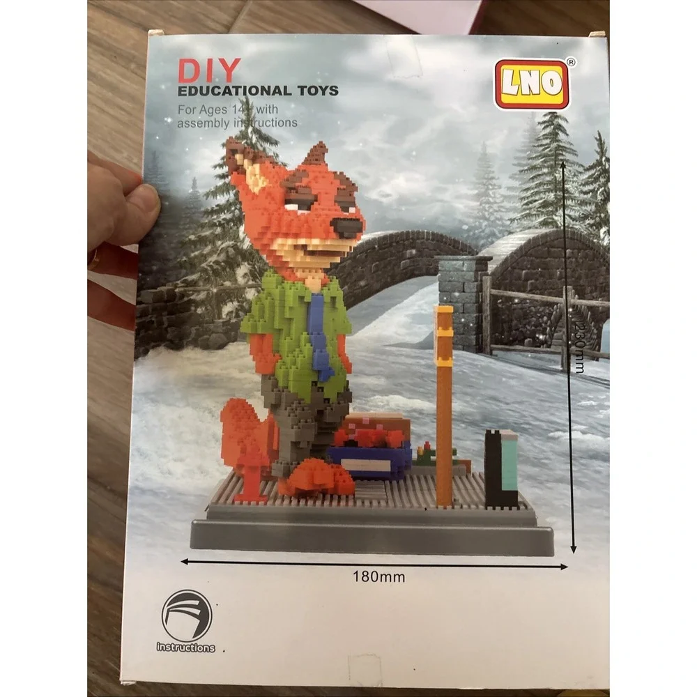 New LNO Gift Series Lot 5 Cartoon Pets Micro Building Blocks Zootopia One Piece